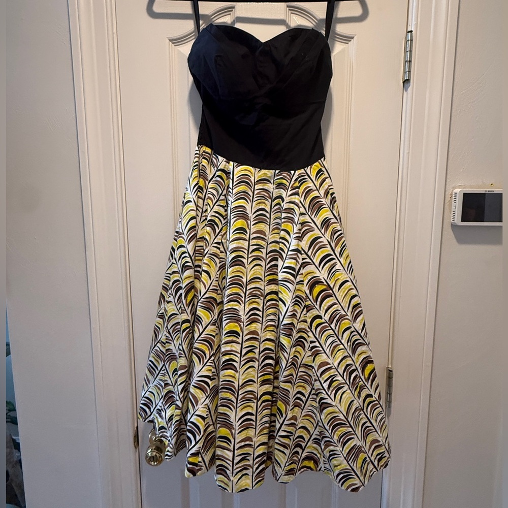 Scarlett Black and Yellow Asymmetrical Dress